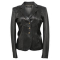 Gucci Button Front Jacket in Black Leather