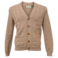 Gucci V-Neck GG Pattern igan in Brown Wool