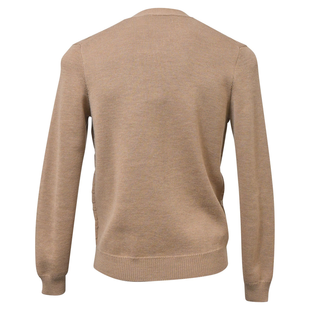 Gucci V-Neck GG Pattern igan in Brown Wool