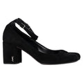 Women's Saint Laurent Babies Ankle Strap Pumps in Black Suede