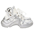 Women's Louis Vuitton Archlight Chunky Sneakers in Silver Leather and Polyester