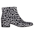 Women's Saint Laurent Star Print Ankle Boots in Silver Glitter