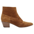 Women's Saint Laurent Wyatt suede almond toe cuban bootie