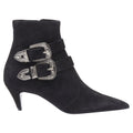 Women's Saint Laurent Charlotte suede silver western buckle bootie