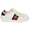 Gucci Ace Sneakers with Bee in White Leather