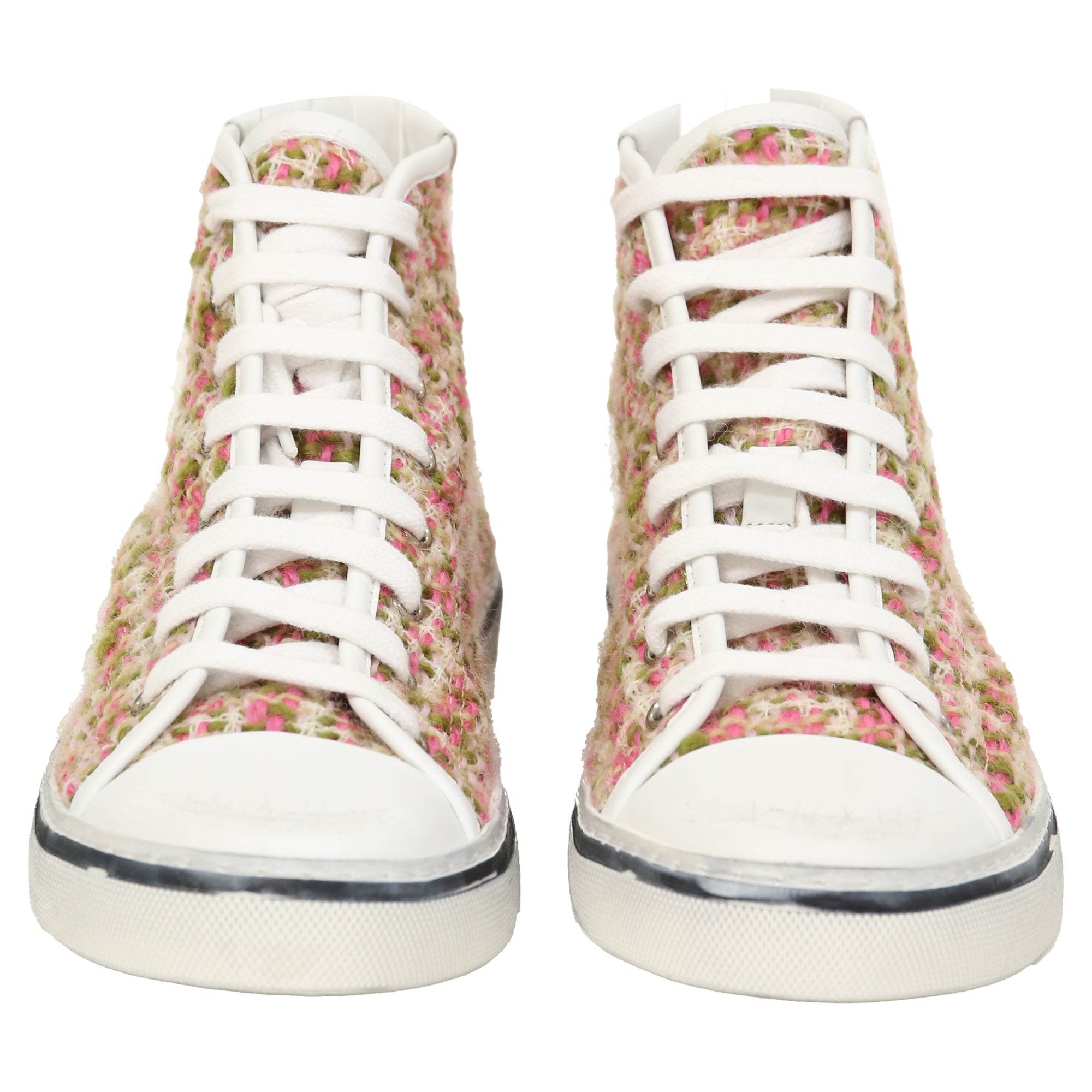 Women's Saint Laurent Bedford Tweed High-Top Sneakers in Multicolor Wool