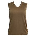 Saint Laurent Knitted Tank Top in Brown Cashmere