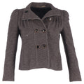 Gucci Textured Double-Breasted Blazer in Brown Wool
