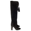 Women's Saint Laurent Meurice 105 Knee Boots in Black Suede