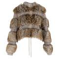 Chanel Tweed and Faux Fur Jacket in Brown Cashmere