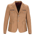 Gucci Military Single-Breasted Blazer with Pockets in Brown Cotton