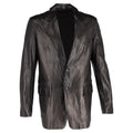 Gucci Single Breasted Blazer in Dark Brown Leather