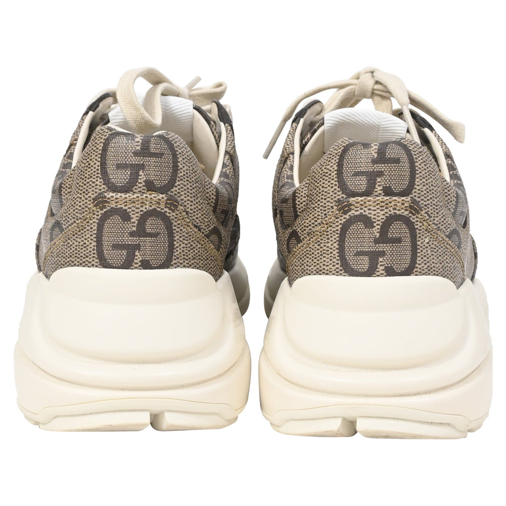 Gucci Rhyton Monogram Sneakers in Beige Coated Canvas