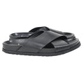Saint Laurent Jimmy Flat Sandals in Black Leather