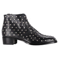 Saint Laurent Studded Wyatt Chelsea Boots in Black Leather