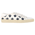 Saint Laurent SL/06 Low-Top Star Sneakers in White Leather