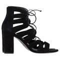 Women's Saint Laurent Gladiator Sandal Heels in Black Suede