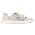 Women's Chanel CC Low-Top Sneakers in Grey Suede and Mesh