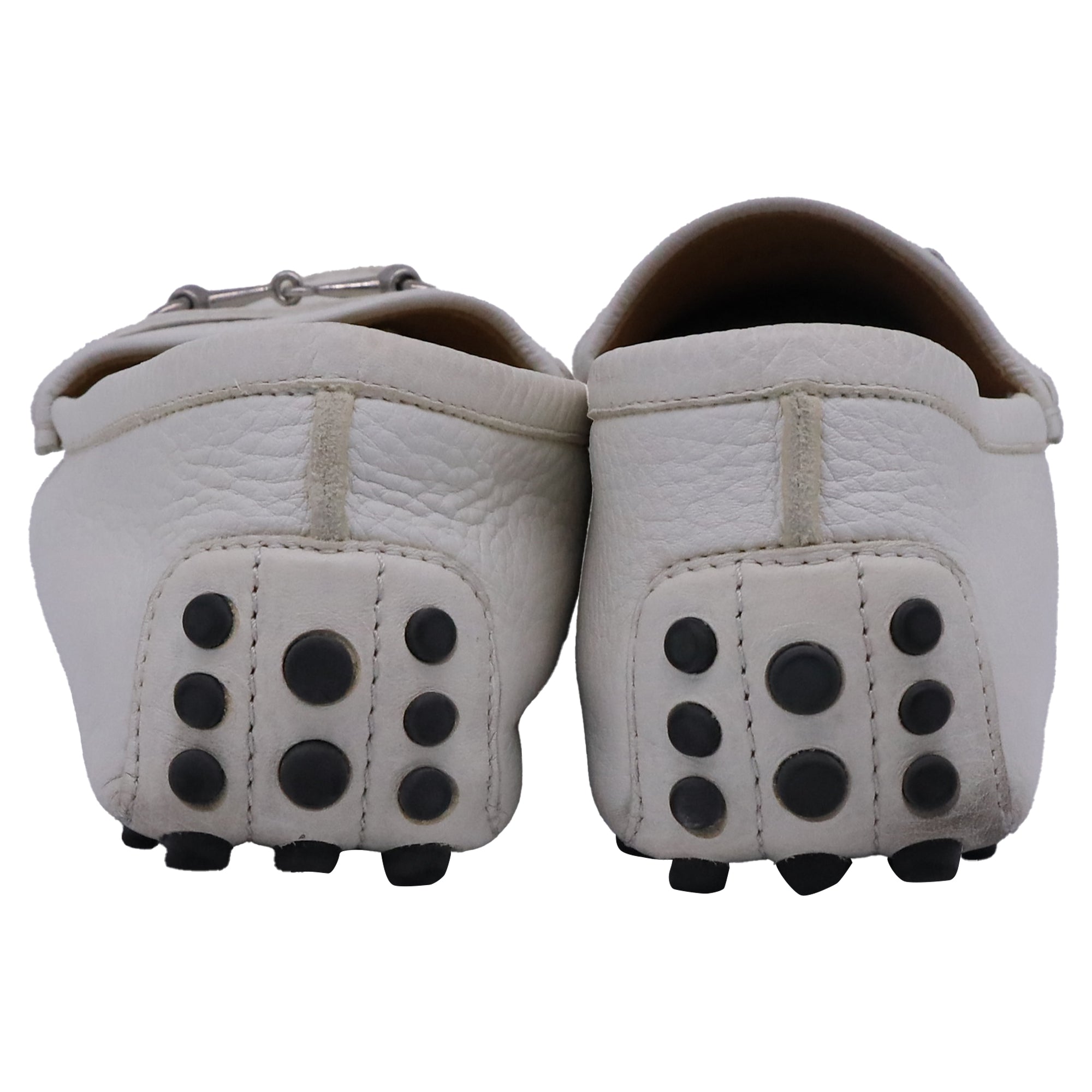 Gucci Horsebit Driver Shoes in White Leather