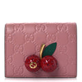 Guccissima Cherries  Case Wallet Pink