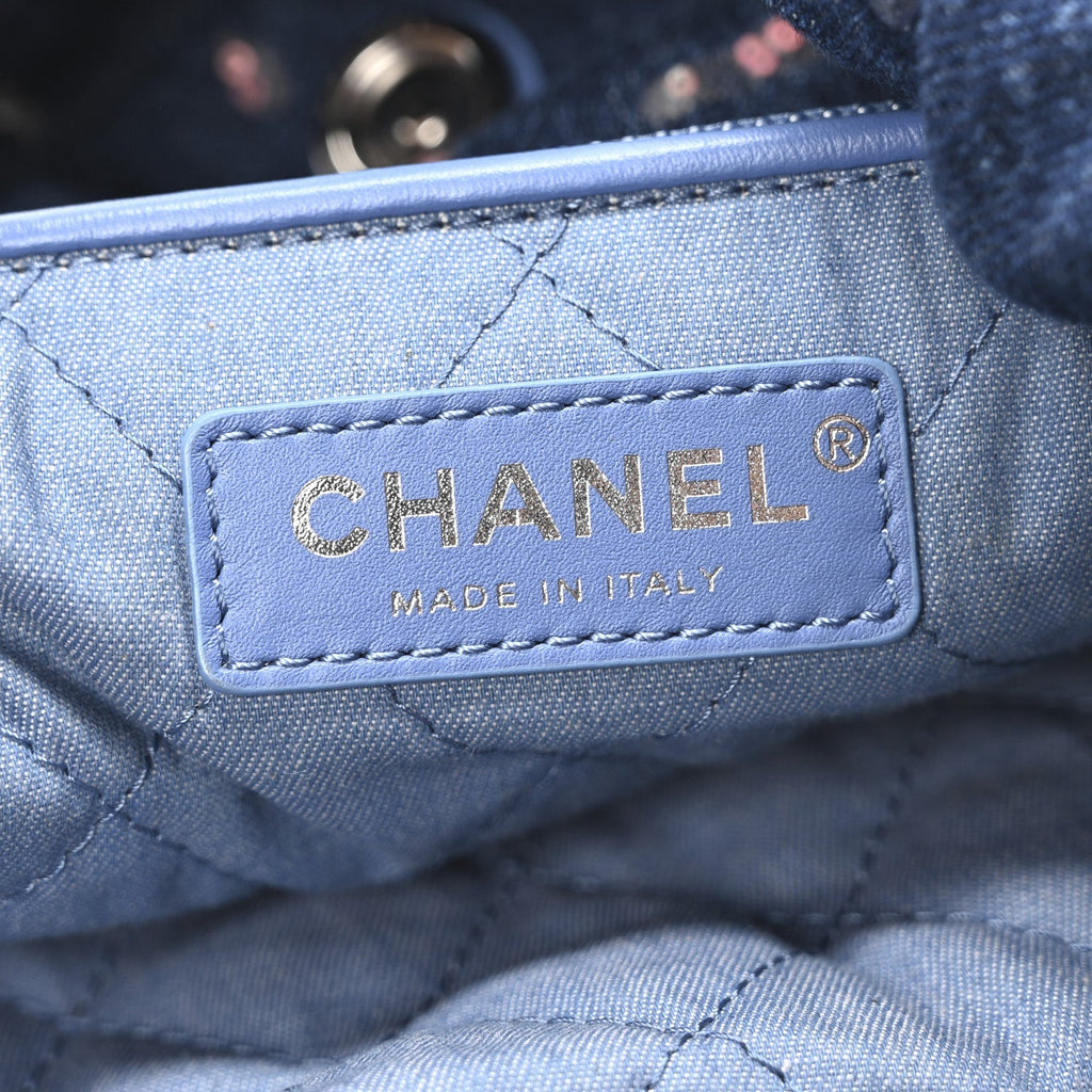 Denim Sequin Chanel 22 Blue