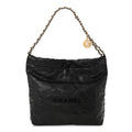 Shiny Caviar Quilted Monochrome Small Chanel 22 Black