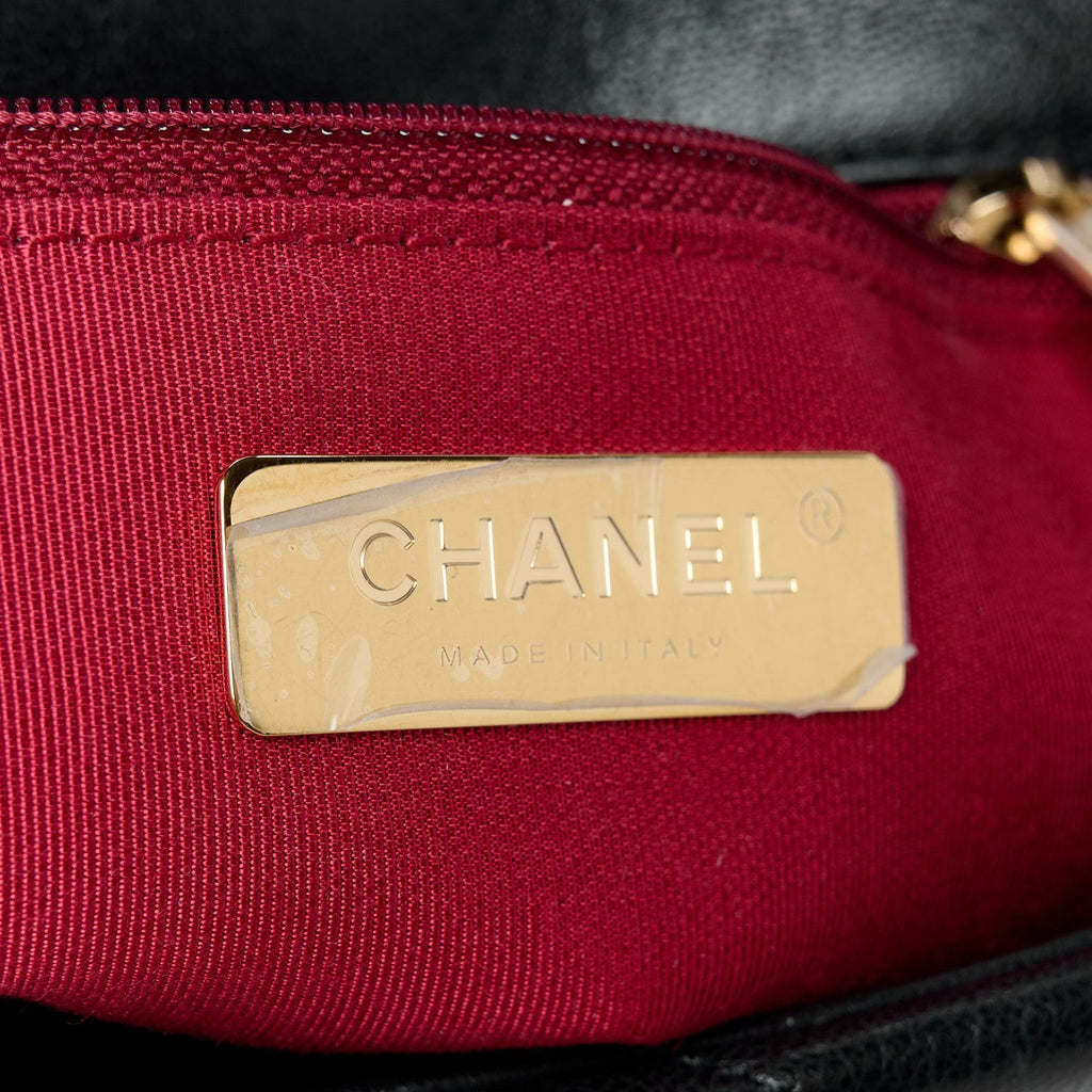 Goatskin Quilted Medium Chanel 19 Flap Black