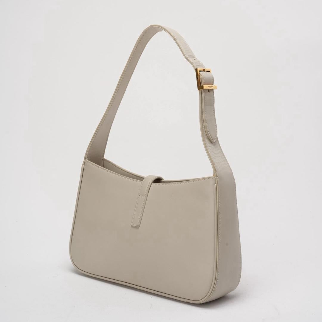 Saint Laurent Paris Le 5 to 7 White Smooth Leather Bag