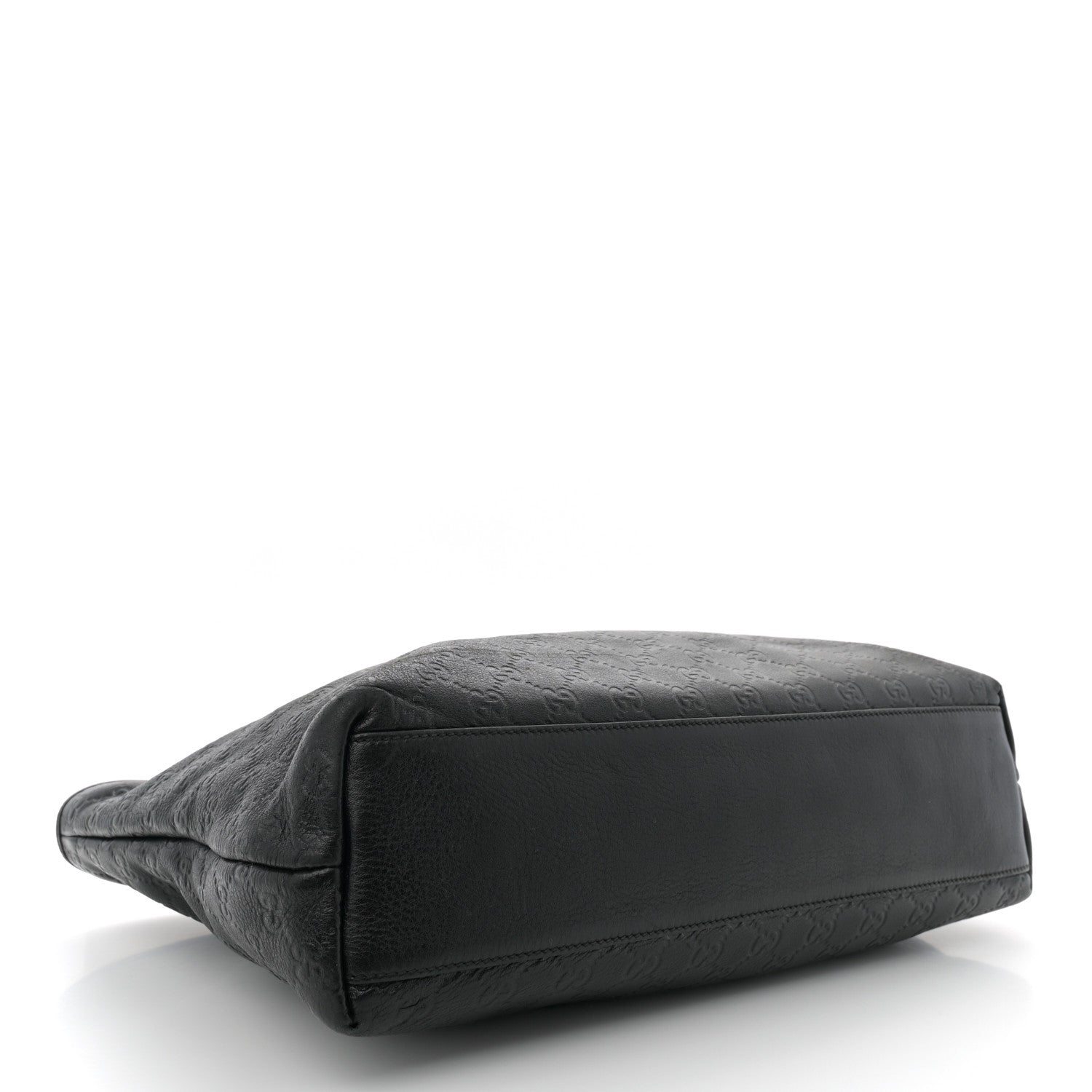 Guccissima Medium Zippered Shopping Tote Black