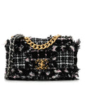 Tweed Sequin Quilted Medium Chanel 19 Flap Black Multicolor