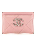 Lambskin Quilted Chanel 19  Holder Light Pink