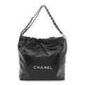Shiny Calfskin Quilted Small Chanel 22 Black