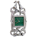Gucci Ladies White Gold Diamond Malachite Signoria Wrist watch Ref YA116306