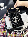 Chanel black limited edition full diamond audio bag portable chain bag