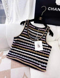 Chanel 24SS multicolore striped top size 38FR