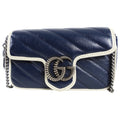 Gucci Navy Torchon Leather Super Mini Crossbody Bag
