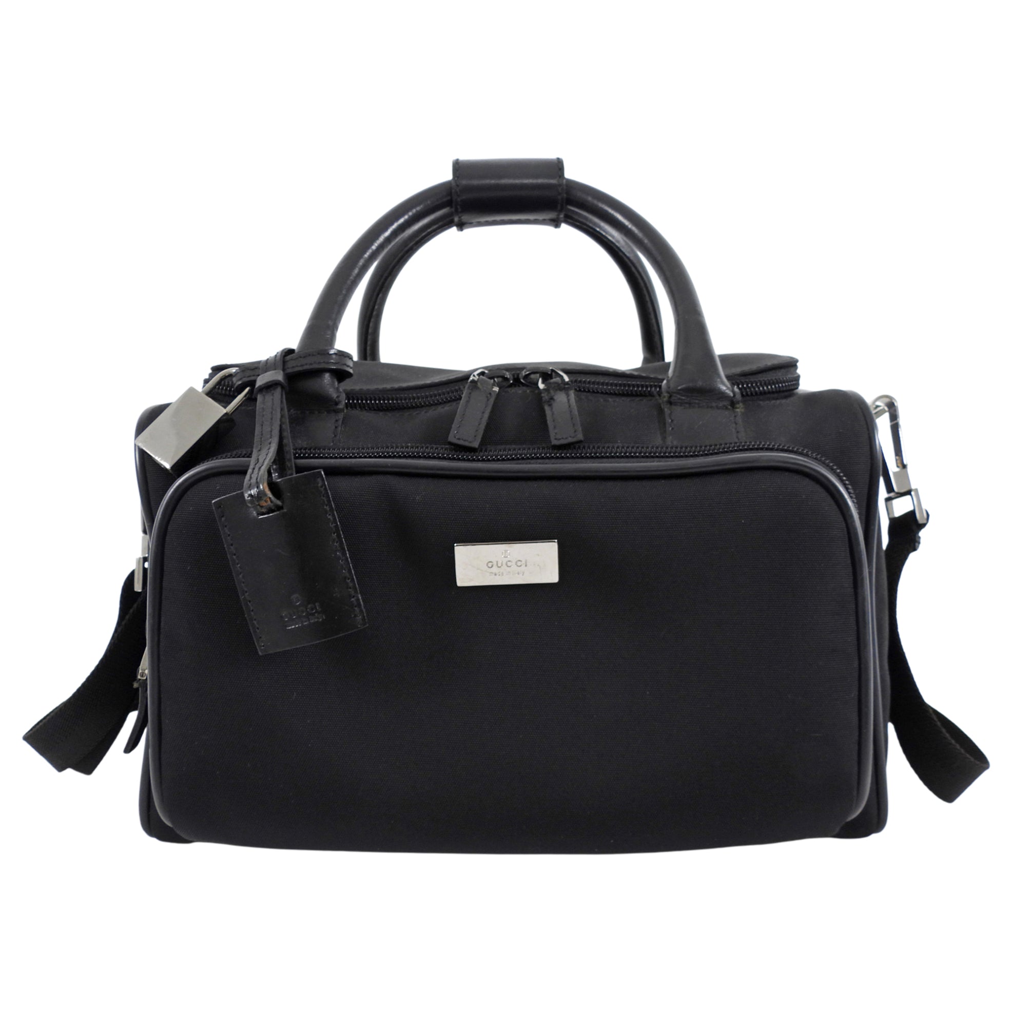 Gucci Vintage Early 2000's Black Nylon Beauty Case Bag