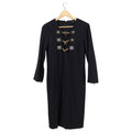 Gucci Black Wool Dress with Gold Horsebit Detail at Front - IT40 / USA 4