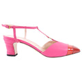Gucci Pink and RedRed GG Logo T-Strap Heels - 40