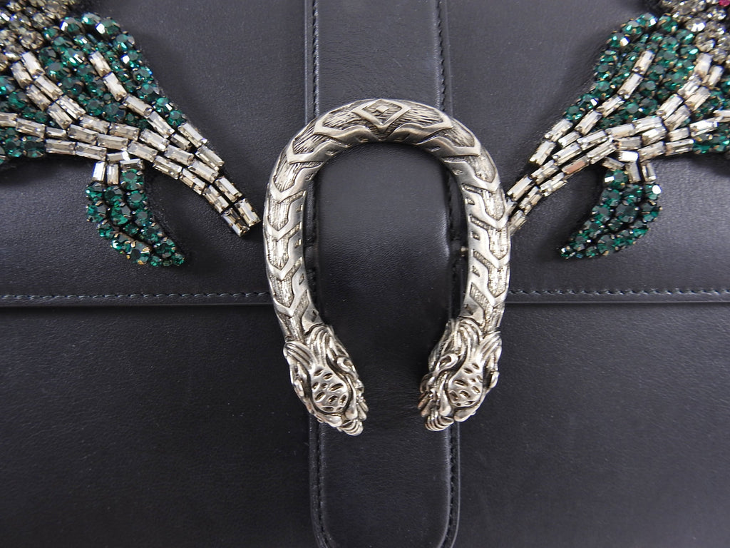 Gucci Large Crystal Flower Embellished Dionysus Bamboo Bag