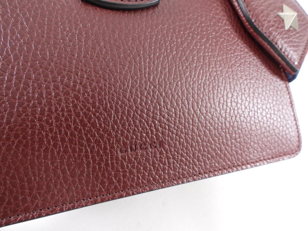 Gucci Burgundy Dionysus Bamboo Mini Web Strap Bag
