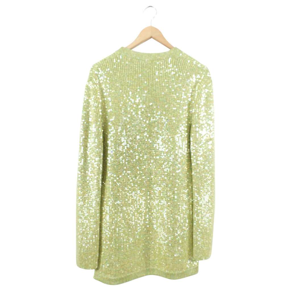 Gucci Green Knit Heavily Glass Beaded igan Sweater - M (6/8)
