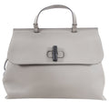 Gucci Grey Leather Large Daily Bamboo Satchel Bag