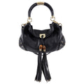 Gucci Black Indy Baboushka Medium Hobo Bamboo Tassel Bag
