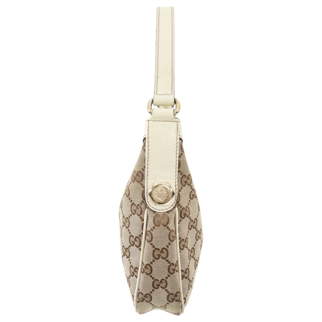Gucci Ivory Small Monogram Canvas Hobo Bag