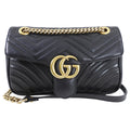 Gucci Marmont Matelasse Black Small Leather Flap Bag