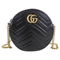 Gucci Black Quilted Leather Round Marmont Crossbody Bag