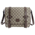 Gucci Brown Monogram Canvas Crossbody Messenger Book Bag