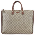 Gucci Vintage Brown Monogram Coated Canvas Zip Tote Bag