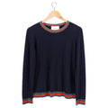 Gucci Midnight Navy Knit Web Trim Sweater - M